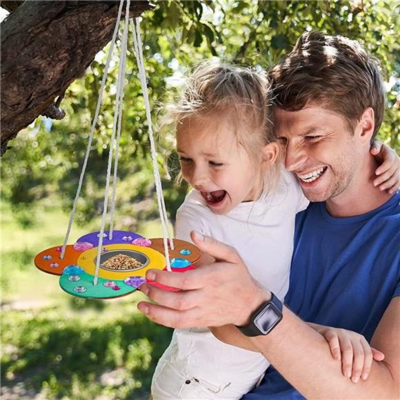 Kids Arts & Crafts Bird Feeders for Outside,2-Pack DIY Wooden Paint Kit Outdoor - Picture 4 of 6